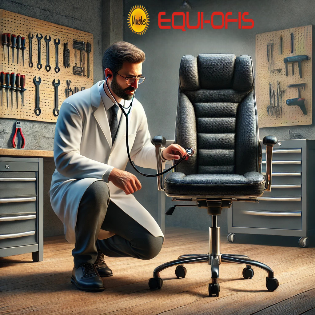 Doctor revisando silla - mantenimiento